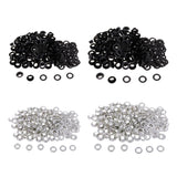 Max 100 Sets Metal Eyelet with Washer for Clothing Accessories 8 x 4mm Black