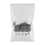 Max 100 Sets Metal Eyelet with Washer for Clothing Accessories 8 x 4mm Black