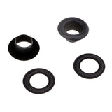 Max 100 Sets Metal Eyelet with Washer for Clothing Accessories 8 x 4mm Black