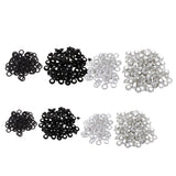 Max 100 Sets Metal Eyelet with Washer for Clothing Accessories 8 x 4mm Black