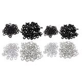 Max 100 Sets Metal Eyelet with Washer for Clothing Accessories 8 x 4mm Black