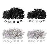 Max 100 Sets Metal Eyelet with Washer for Clothing Accessories 8 x 4mm Black