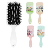 Max Bicycle Pattern Hair Brush Massage Comb Hair Care Anti-static Brush Blue
