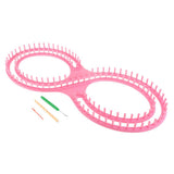 Max 1 Set 8 Shape Knitting Loom Kit Weaving Tool for Beginner Hand Making Pink