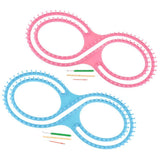 Max 1 Set 8 Shape Knitting Loom Kit Weaving Tool for Beginner Hand Making Pink