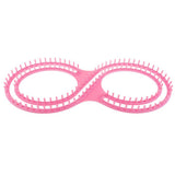 Max 1 Set 8 Shape Knitting Loom Kit Weaving Tool for Beginner Hand Making Pink