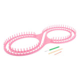 Max 1 Set 8 Shape Knitting Loom Kit Weaving Tool for Beginner Hand Making Pink