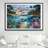 Max Full Drill DIY Diamond Painting Embroidery Cross Stitch Kit Dolphin