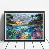 Max Full Drill DIY Diamond Painting Embroidery Cross Stitch Kit Dolphin