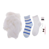 Max 1 Set Socks Rabbit Doll Sewing Kit DIY Material for Children Beginner Blue
