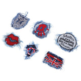 Max 6 Pieces Embroidered Sew-on Patches Denim Fabric for Clothes Hats Bags Decor