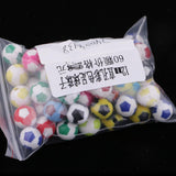 Maxbell 60pcs Soccer Ball Beads Glass Seed Beads for DIY Jewelry Making Colored