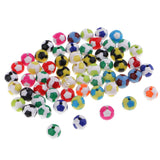 Maxbell 60pcs Soccer Ball Beads Glass Seed Beads for DIY Jewelry Making Colored