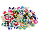 Maxbell 60pcs Soccer Ball Beads Glass Seed Beads for DIY Jewelry Making Colored