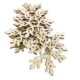 Maxbell 10Pcs Hexagon Snowflake Shape Wooden Pieces for XMAS Pendants Embellishments