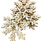 Maxbell 10Pcs Hexagon Snowflake Shape Wooden Pieces for XMAS Pendants Embellishments