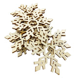 Maxbell 10Pcs Hexagon Snowflake Shape Wooden Pieces for XMAS Pendants Embellishments