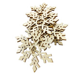 Maxbell 10Pcs Hexagon Snowflake Shape Wooden Pieces for XMAS Pendants Embellishments