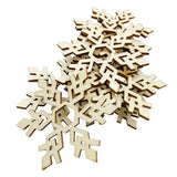 Maxbell 10Pcs Hexagon Snowflake Shape Wooden Pieces for XMAS Pendants Embellishments