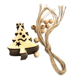 10 Pieces Christmas Natural Wood Chip Tree Ornaments Xmas Hanging Pendant Decoration