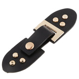 Max 1 Set Leather Snap Clasp Buckles Hook and Eye Buttons For Coats/Bags Black