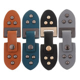 Max 1 Set Leather Snap Clasp Buckles Hook and Eye Buttons For Coats/Bags Black