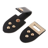 Max 1 Set Leather Snap Clasp Buckles Hook and Eye Buttons For Coats/Bags Black