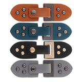 Max 1 Set Leather Snap Clasp Buckles Hook and Eye Buttons For Coats/Bags Black