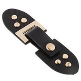 Max 1 Set Leather Snap Clasp Buckles Hook and Eye Buttons For Coats/Bags Black