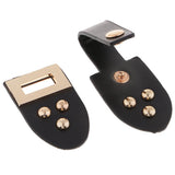 Max 1 Set Leather Snap Clasp Buckles Hook and Eye Buttons For Coats/Bags Black