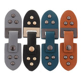 Max 1 Set Leather Snap Clasp Buckles Hook and Eye Buttons For Coats/Bags Black