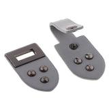 Max 1 Set Leather Snap Clasp Buckles Hook and Eye Buttons For Coats/Bags Grey
