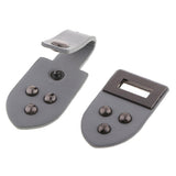 Max 1 Set Leather Snap Clasp Buckles Hook and Eye Buttons For Coats/Bags Grey