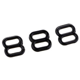 Max 100Pcs 6mm Nylon Adjustment 8 Hook Bra Slider Buckle Bikini Fasteners Black