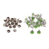 Max 20 Sets Plastic Turquoise Rivets Studs for Bag DIY Leather Craft Light Green