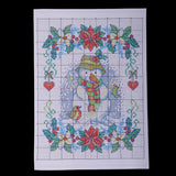 Max New Year Snowman Pattern Stamped Cross Stitch Kit Needlework 11CT 27x37cm
