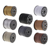 Maxbell 100 Yards Korean PU Leather String Rope Flat Cord Thread 2.6mm Black