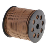 Maxbell 100 Yards Korean PU Leather String Rope Flat Cord Thread 2.6mm Light Brown