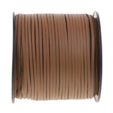 Maxbell 100 Yards Korean PU Leather String Rope Flat Cord Thread 2.6mm Light Brown