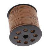 Maxbell 100 Yards Korean PU Leather String Rope Flat Cord Thread 2.6mm Light Brown