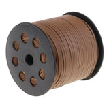Maxbell 100 Yards Korean PU Leather String Rope Flat Cord Thread 2.6mm Light Brown