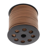 Maxbell 100 Yards Korean PU Leather String Rope Flat Cord Thread 2.6mm Light Brown