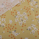 Maxbell Vintage Print Cotton Fabric for Sewing Quilting 2 Meter Yellow Orange Flower