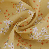 Maxbell Vintage Print Cotton Fabric for Sewing Quilting 2 Meter Yellow Orange Flower
