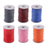 Maxbell 1 Roll Round Cotton Waxed Cord /Thong for Hand Sewing Leather Craft Pink