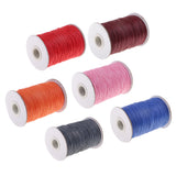 Maxbell 1 Roll Round Cotton Waxed Cord /Thong for Hand Sewing Leather Craft Pink