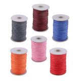 Maxbell 1 Roll Round Cotton Waxed Cord /Thong for Hand Sewing Leather Craft Pink