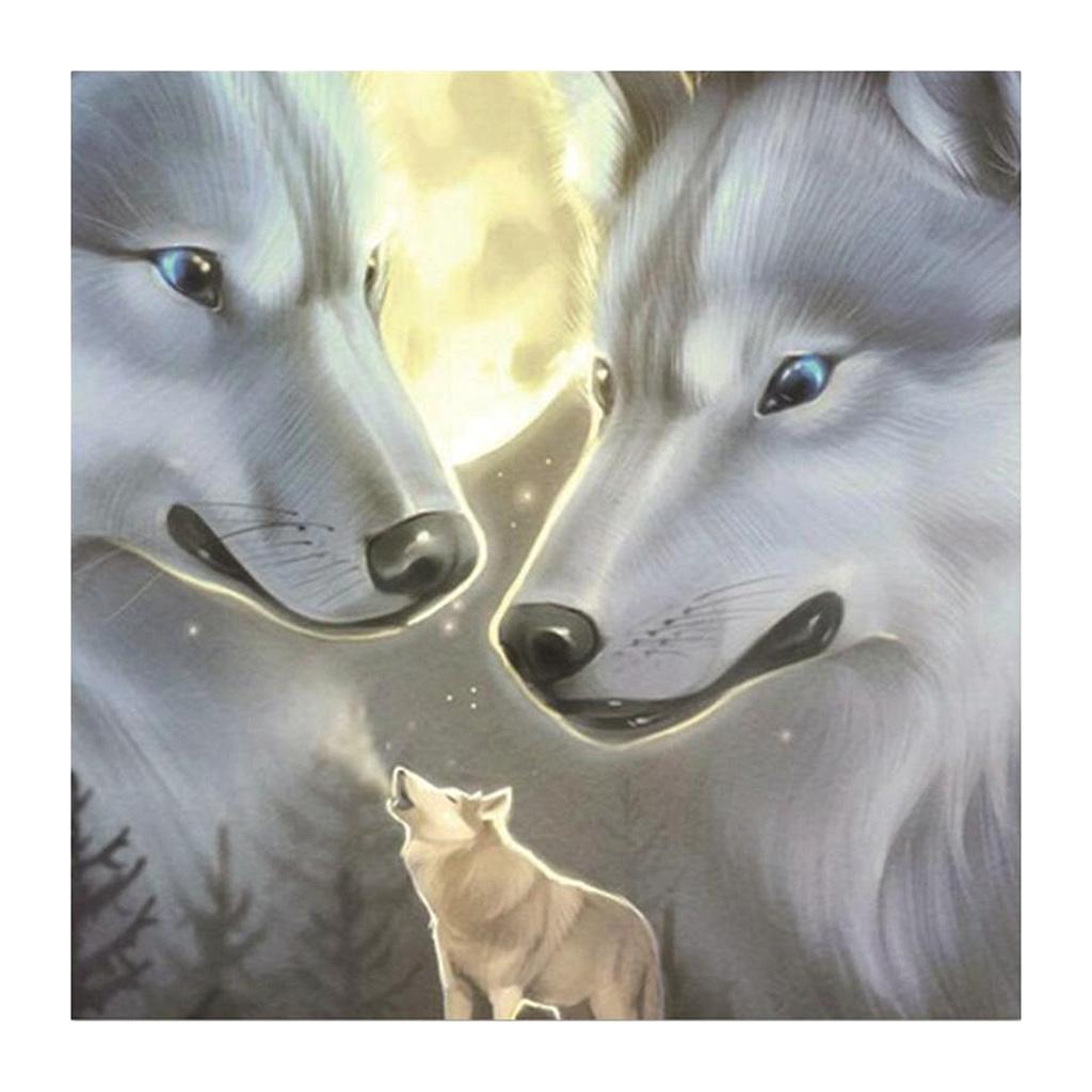 Maxbell 5D Diamond Painting Embroidery Cross Stitch Kits 25x25cm Wolf