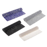 Max Crystal Rhinestone Trims Sheet Iron on Applique for Decoration Deep Blue