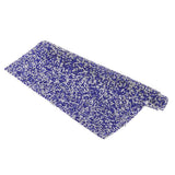 Max Crystal Rhinestone Trims Sheet Iron on Applique for Decoration Deep Blue
